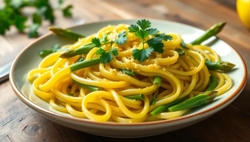 Pasta mit grünem Spargel und Zitrone: ein schnelles Frühlingsgericht für Genießer