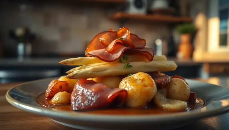 Spargel mit Kartoffeln und Schinken: das Rezept, das nie langweilig wird